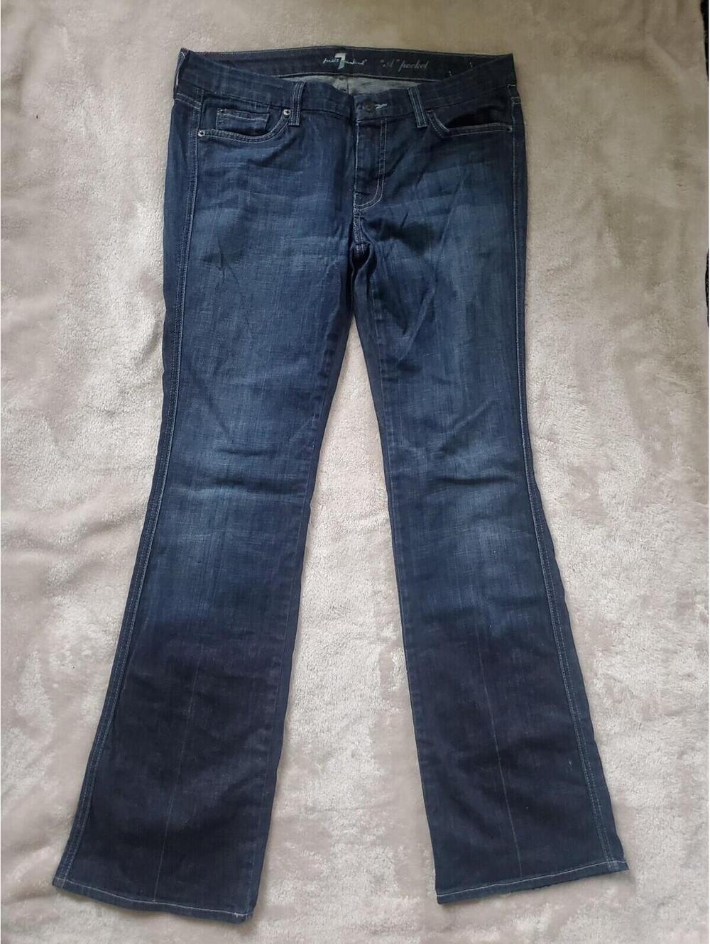 Womens 7 For All Mankind Flare Jeans Sz 31 A Pocket Medium Wash